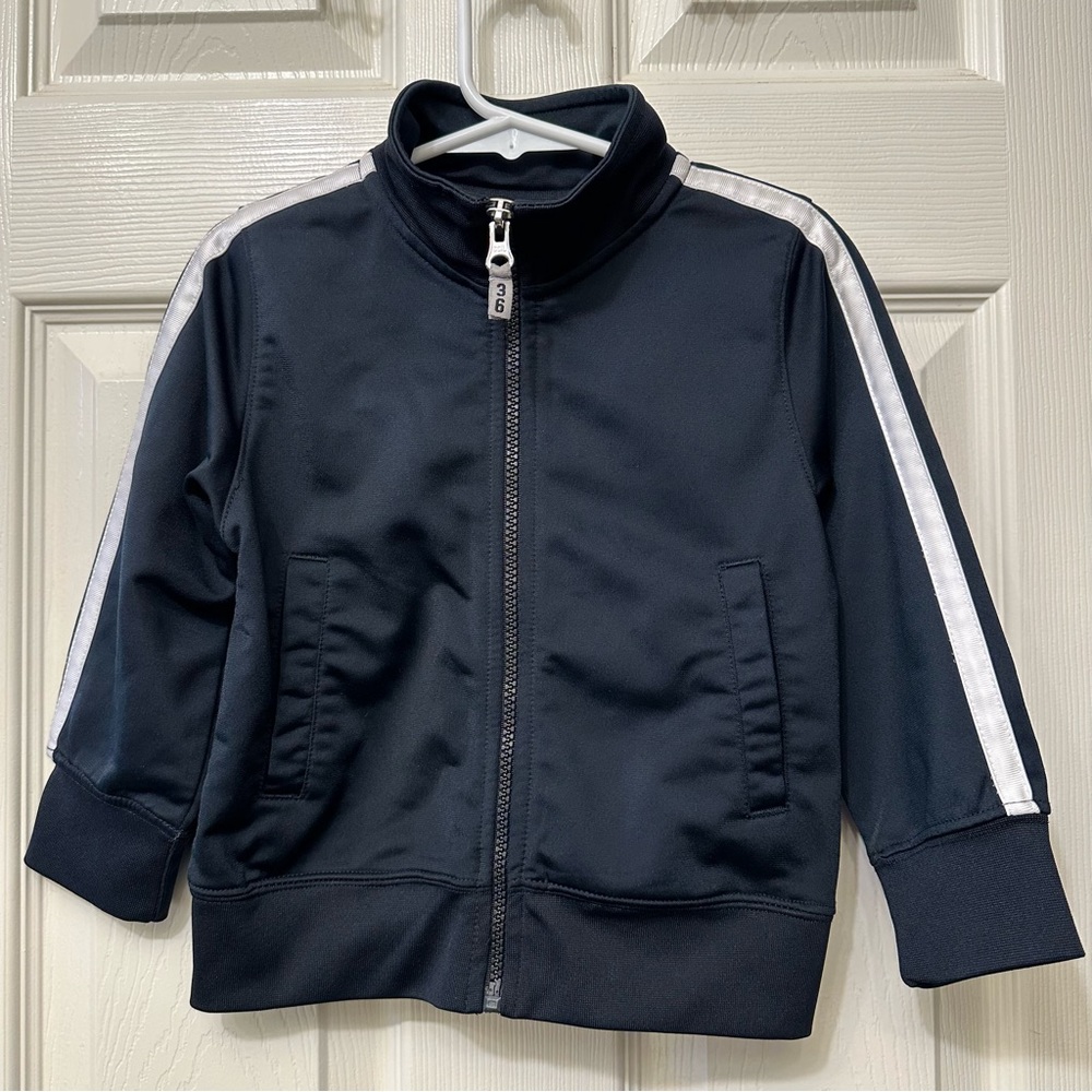 Carter’s Toddler Boys Black Full Zip Up Track Jacket Size 3T